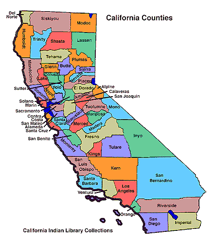 Map Of California. California counties map